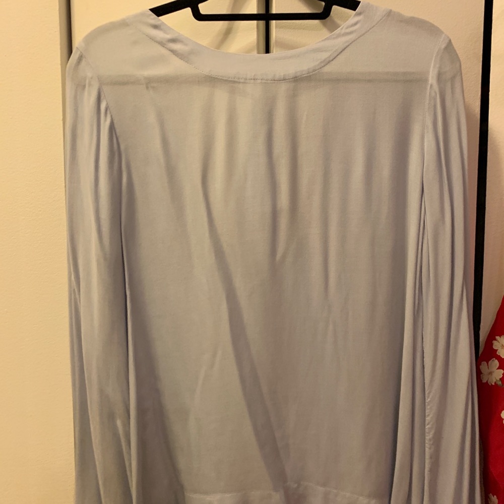 Bella Dahl Light Blue Back Tie Blouse